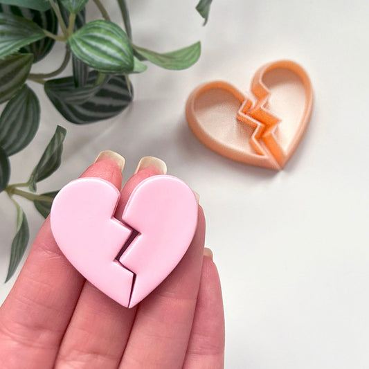 Broken Heart Clay Cutter | Two Piece Set