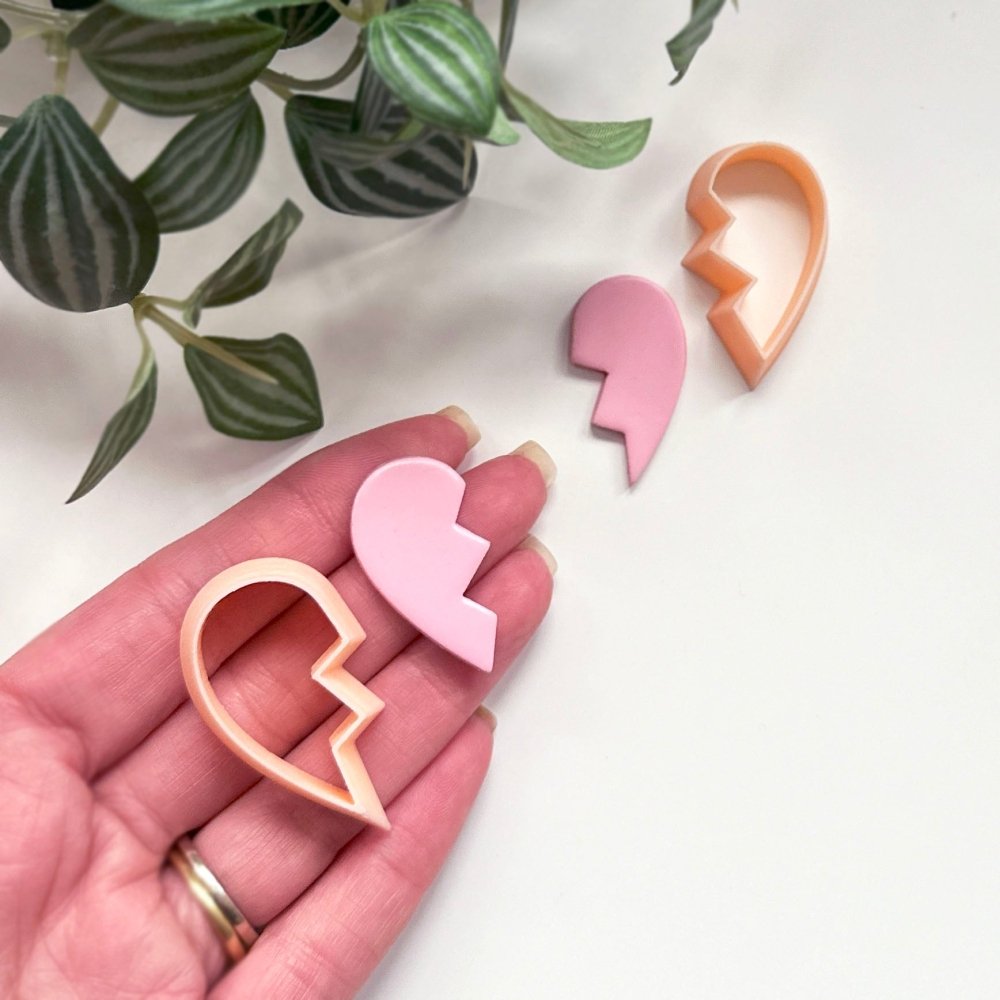 Broken Heart Clay Cutter | Two Piece Set - 