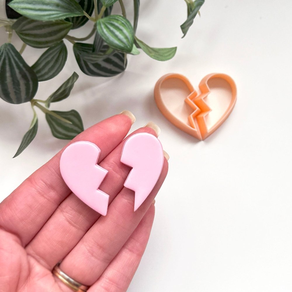 Broken Heart Clay Cutter | Two Piece Set - 