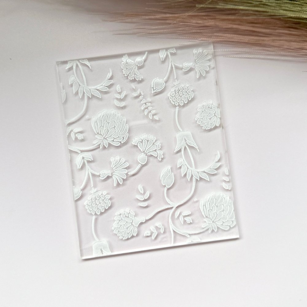 Flowers Texture Stamp | Acrylic Embossed Plate - 