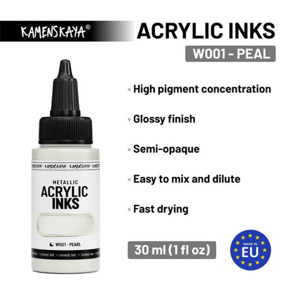 Kamenskaya Acrylic Ink 30ml | Metallic Pearl - 