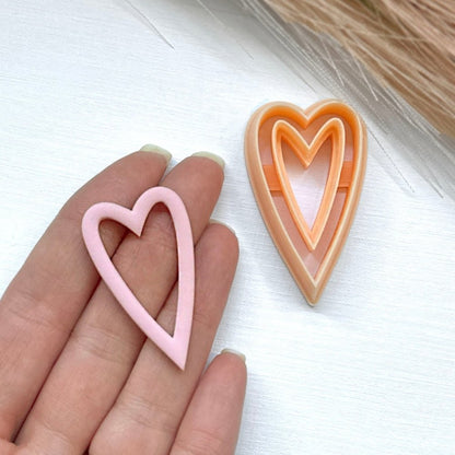 Long Heart Clay Cutter | Skinny Outline - 