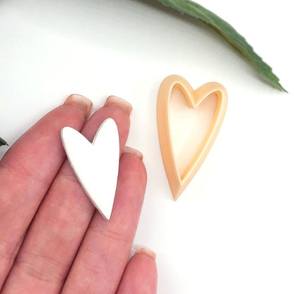 Long Skinny Heart Polymer Clay Cutter - 