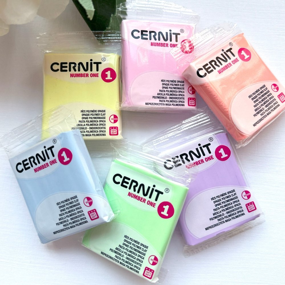 Pastel Shades Set | Cernit Number One Polymer Clay 6 x 56g - 