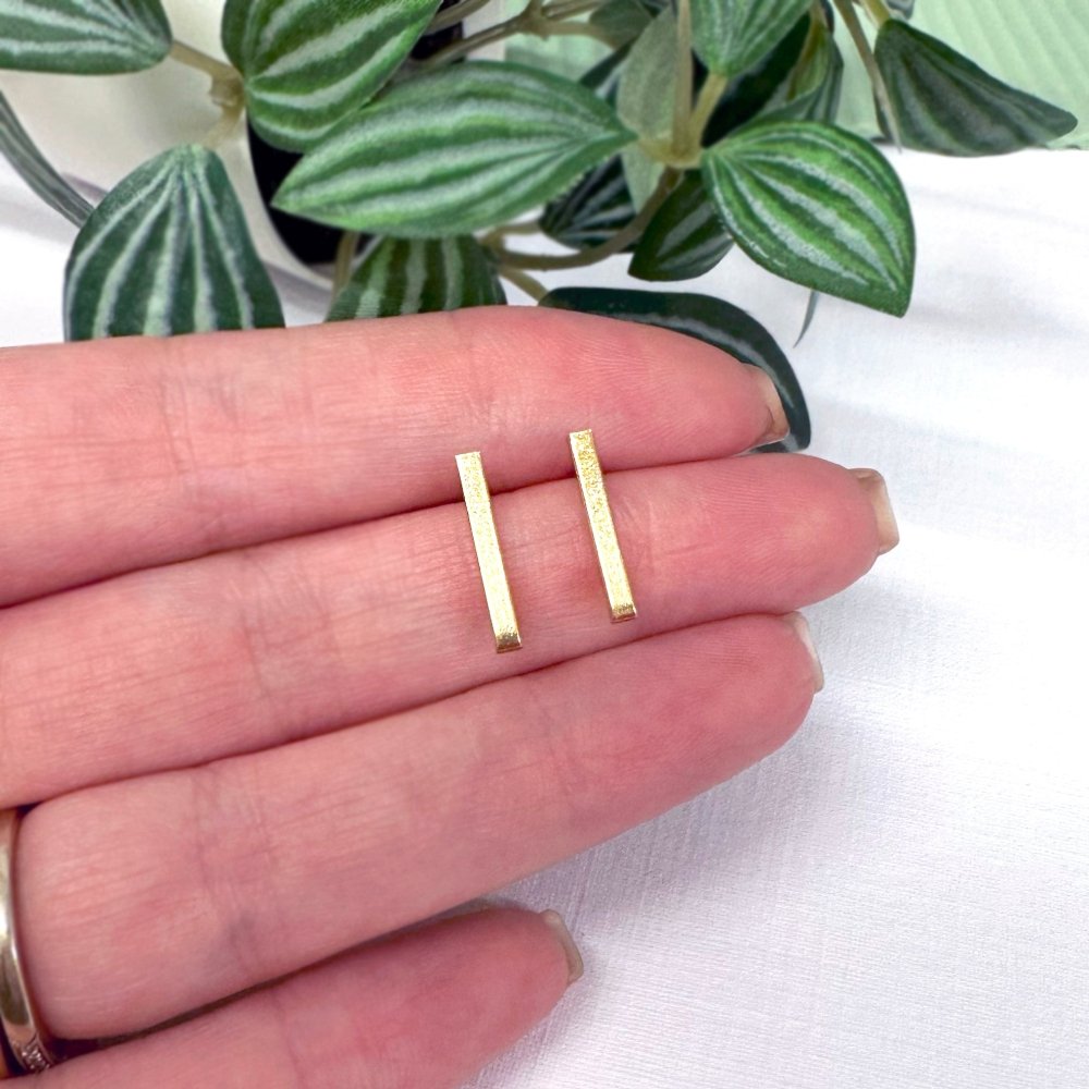 Rectangle Bar Earring Stud Posts | Gold Findings - 