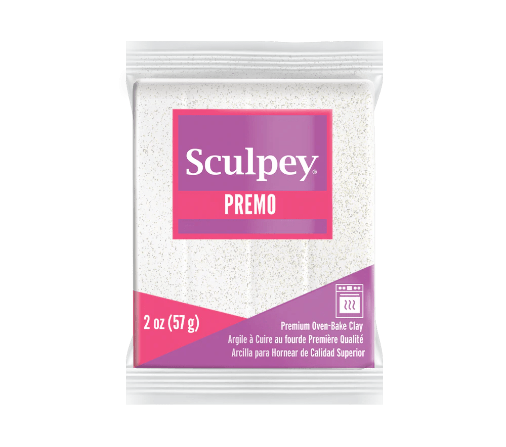 Sculpey Premo Polymer Clay | 57g - 5132 White Gold Glitter - 