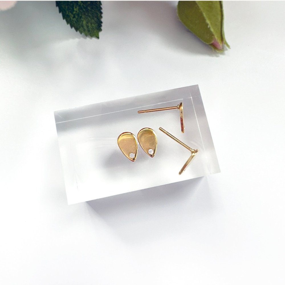 Teardrop Earring Stud Posts | Gold Findings - 