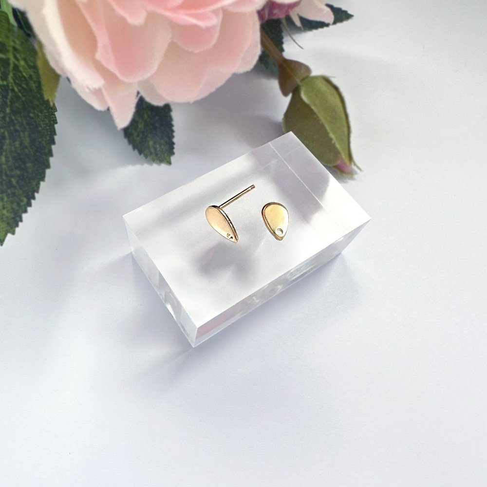 Teardrop Earring Stud Posts | Gold Findings - 