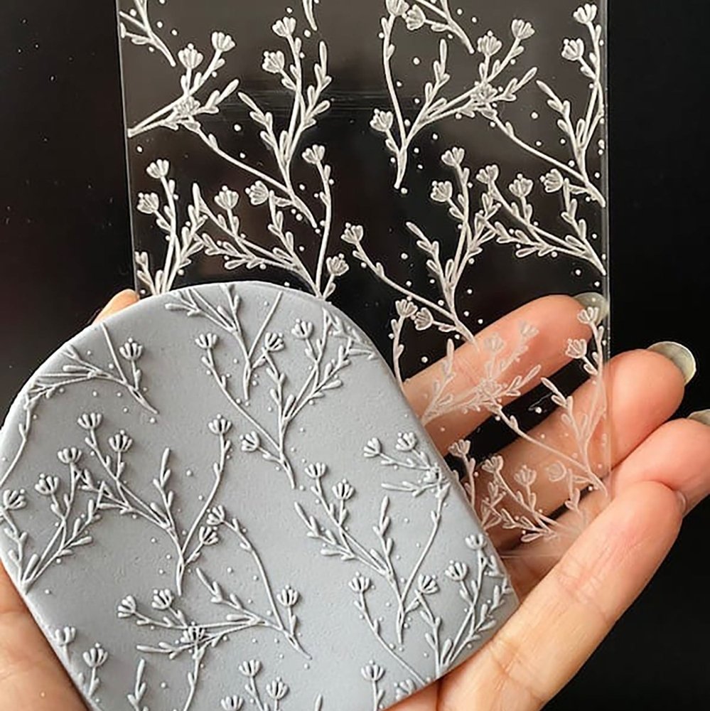 Wildflowers Texture Stamp Clear Acrylic Embossing Plate